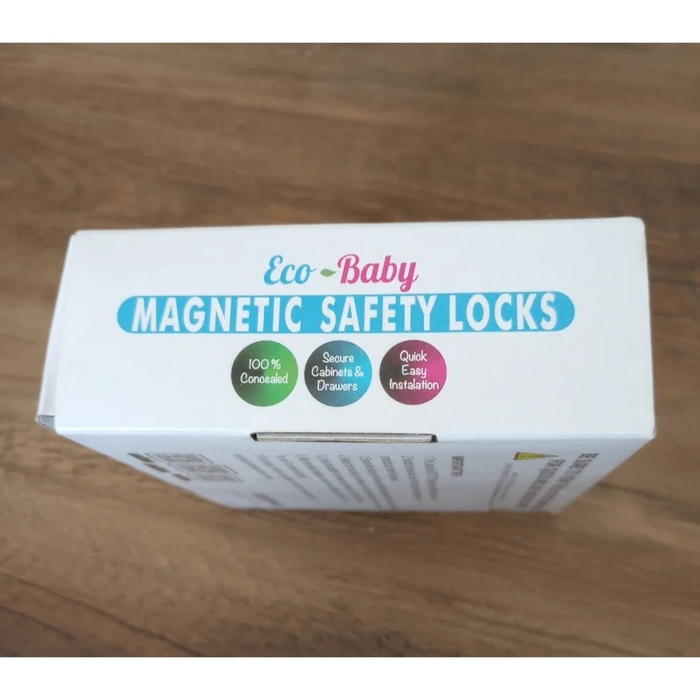Eco-Baby Set Of 12 Magnetic Safety Locks With 2 Keys NIB